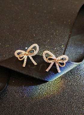Elegant Fairy Bow Earrings Women's South Korea Temperament