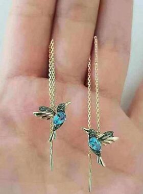 New Fashion Little Bird Drop Long Hanging Earrings for