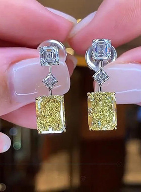 South Korea Rectangular Earrings Quadrilateral Light Luxury