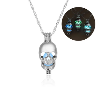 Trendy Glow In The Dark Skull Necklaces Hollow Luminous