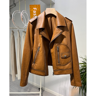 皮衣女款2026新款春秋高级感皮风衣真皮海宁进口绵羊皮小外套夹克