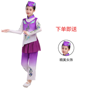 儿童少数民族演出服回族服装男女舞蹈表演服装运动会亲子服装