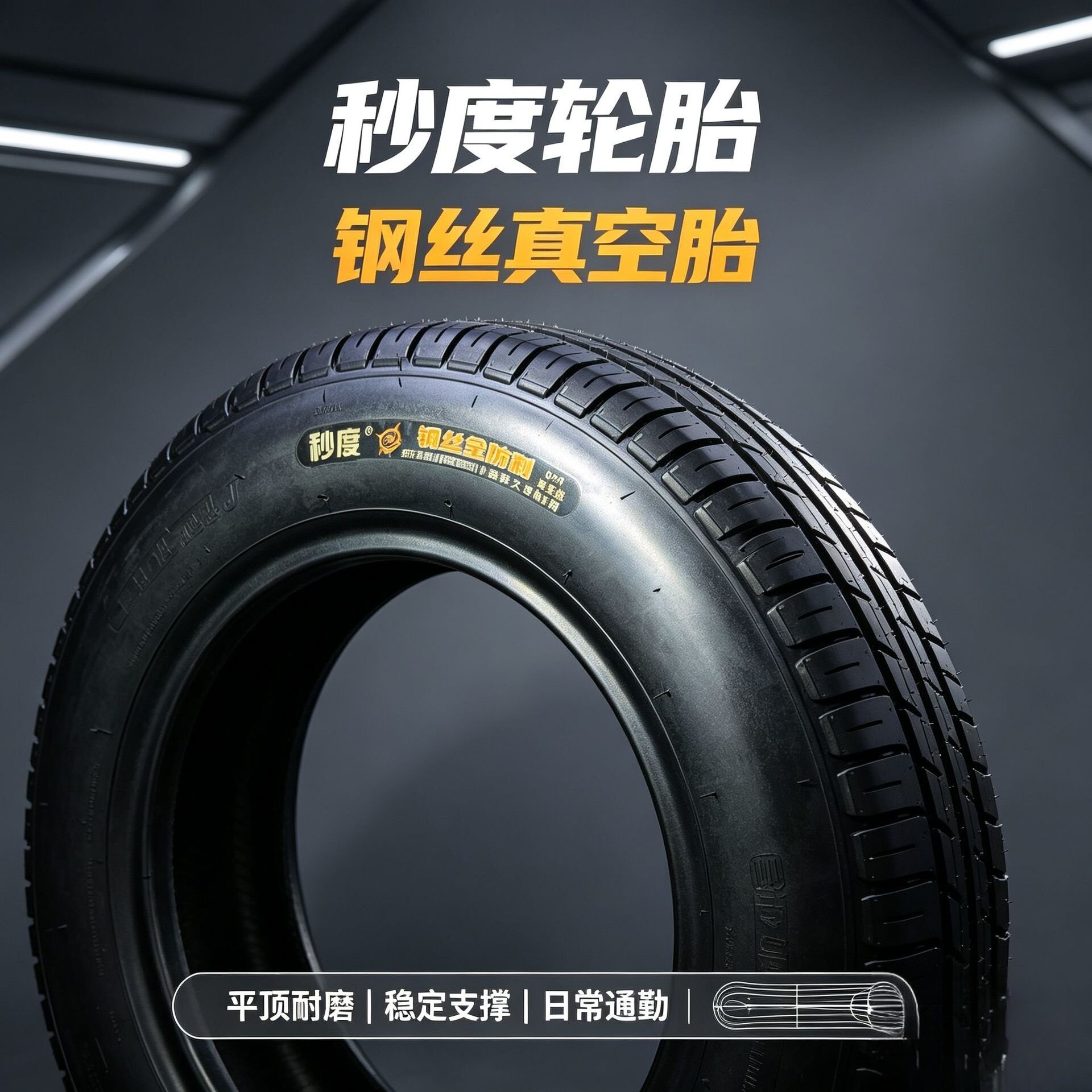 秒度4.00-10电动四轮车钢丝真空胎8层防滑耐磨平顶大承载真空胎