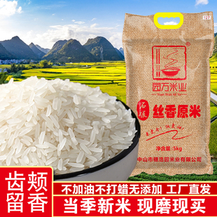 2025年新米岐江河园万米业软香滑弹5kg丝香原米不抛光不打蜡南雄