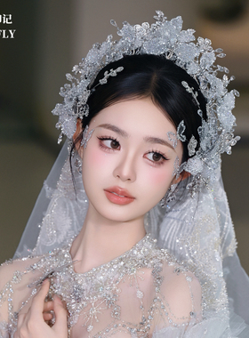 皇冠新娘头饰新款奢华大气公主高端水晶高级婚纱王冠发饰发夹套装
