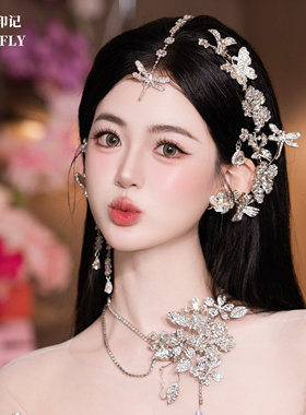 韩式减龄新娘头饰水钻闪亮婚礼婚纱发饰生日宴会年会礼服饰品套装