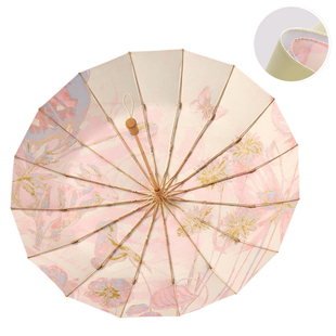 德国防晒双层雨伞女晴雨两用手动款三折防紫外线16骨铝合金太阳伞