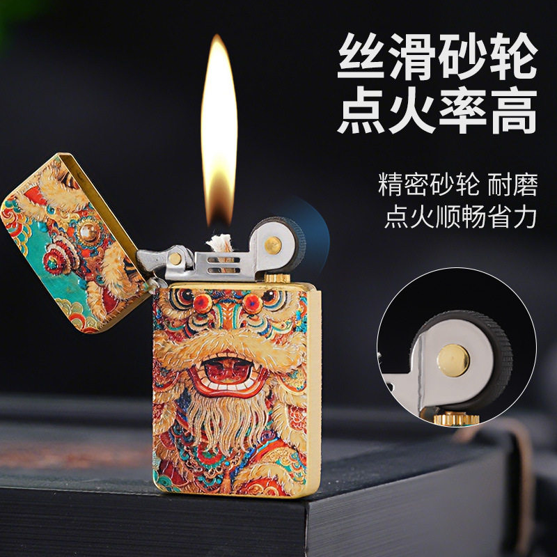 佐罗煤油打火机超薄防风纯铜3D彩印砂轮个性创意奢华男士时尚礼品