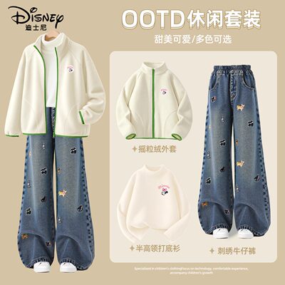 迪士尼女童套装2025新款春秋