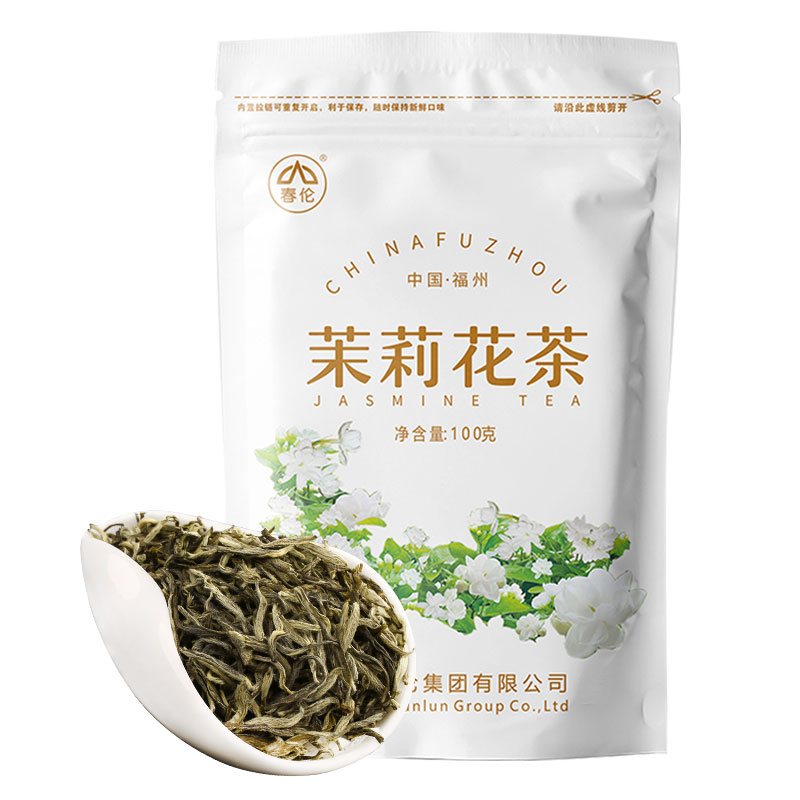 春伦福州茉莉花茶叶新茶特级浓香型大白毫茉莉绿茶正品官方旗舰店