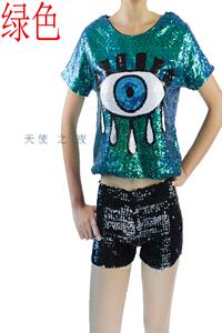 DS演出服装舞蹈服表演服爵士舞台装现代舞亮片上衣女装一件代发