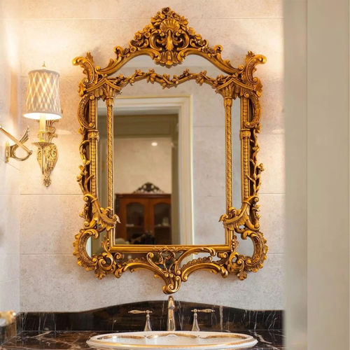法式复古雕花装饰镜欧式浴室镜