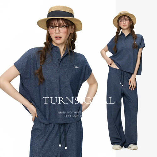 TurnSignal短袖T恤长裤套装女