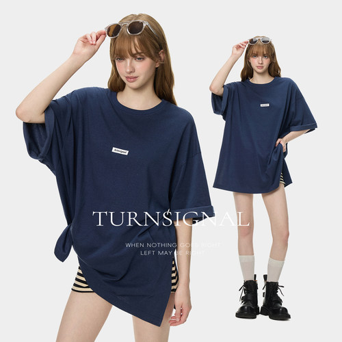 TurnSignal时尚落肩短袖T恤女