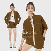 休闲运动套装 时尚 两件套女春2026新款 TurnSignal针织拉链外套短裤