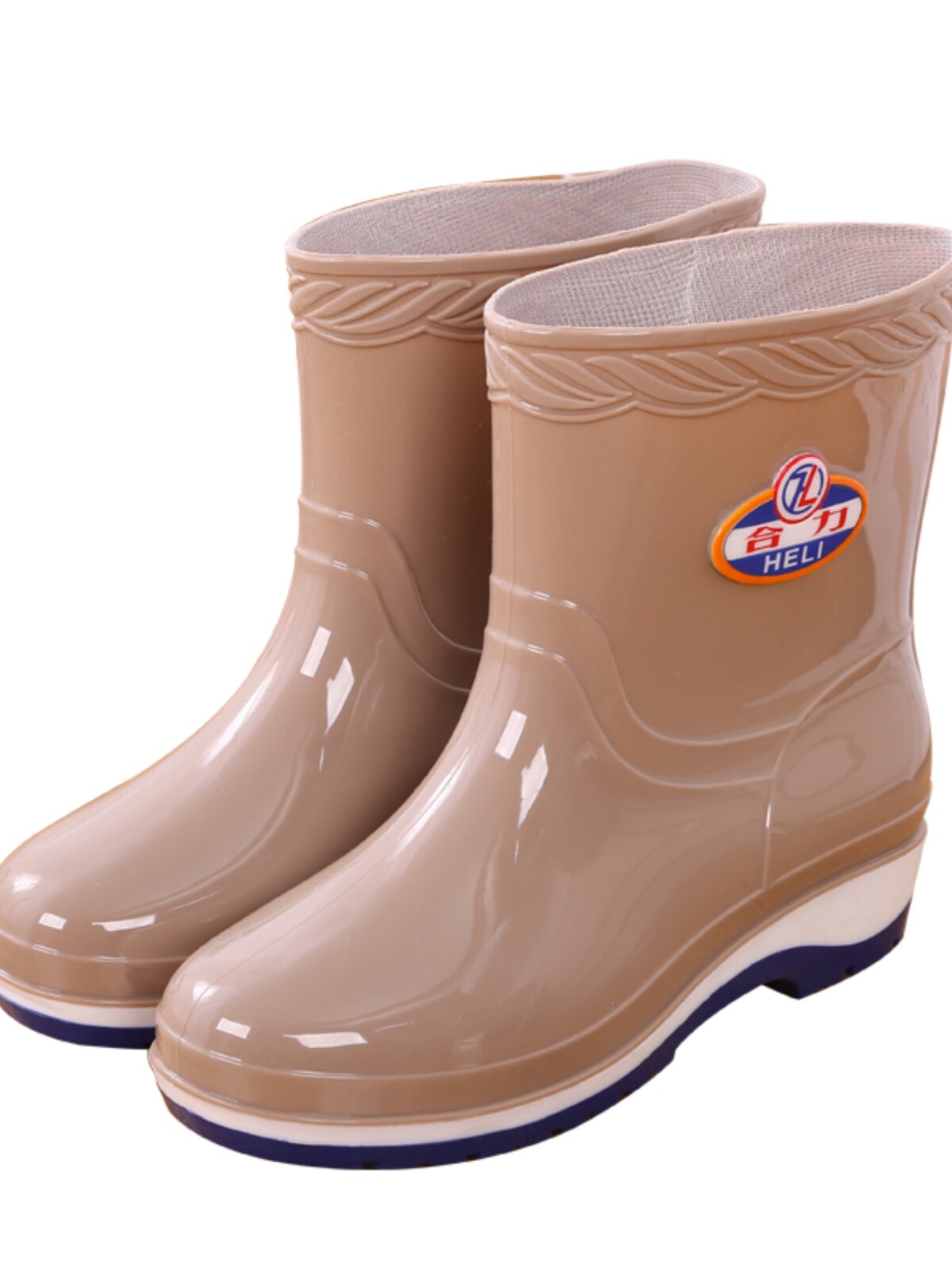 SHORT-TUBE RAIN BOOTS LADIES NON-SLIP WEAR-RESISTANT WATER SHOES COMFORTABLE WATERPROOF RUBBER SHOES PLUS VELVET WARM WATER BOOTS LABOR PROTECTION MID-TUBE RAIN BOOTS