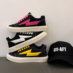 运动小众面包板鞋 夏季 帆布痞帅情侣街头潮搭黑红新配色男低帮韩版