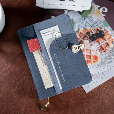 原创布艺手账可收纳素材笔记极简文艺日记本活页本随身记事计划本