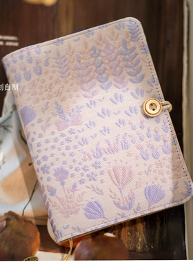 浅紫色布艺文艺女孩A5A6活页线装神秘感复古日记随身手账本子记事