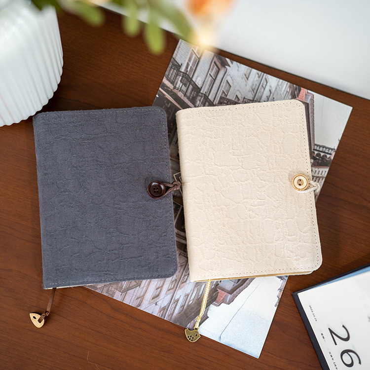 提花布艺面素纯色A5A6活页线装文艺复古小清新手账本子记事手工