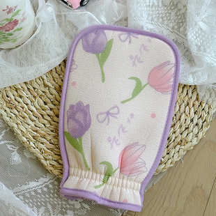 郁金香澡巾搓澡巾细砂家用强力搓泥神器女士搓背专用澡巾搓背手套