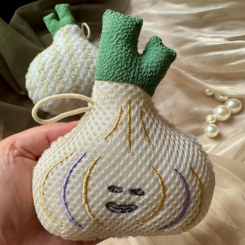 韩国大蒜浴球沐浴球可爱浴花代替搓澡巾用清洁洗澡起泡球2024新款