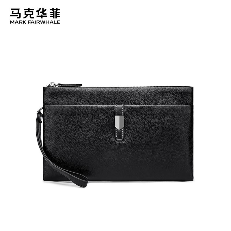 马克华菲男真皮手拿包商务休闲大容量手拿包时尚百搭信封长款钱包