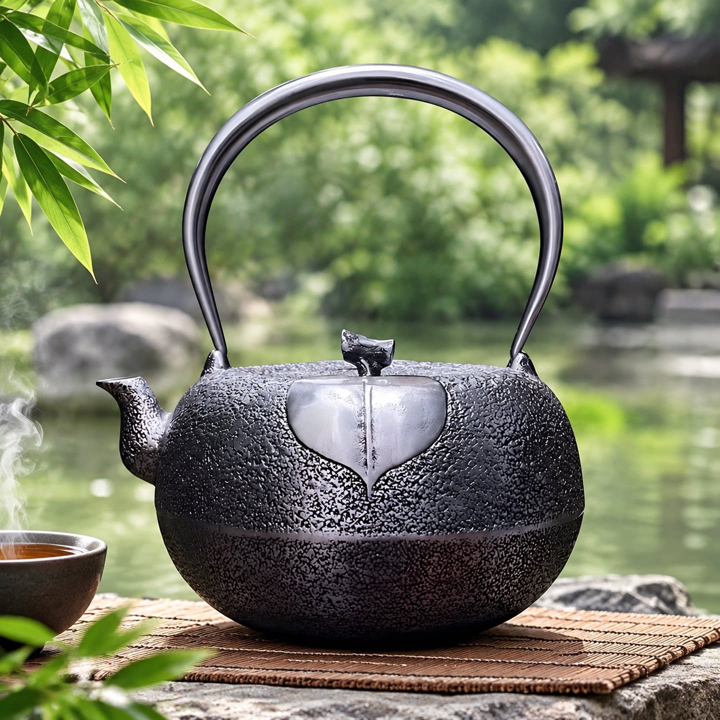大容量砂铁壶樱花茶壶无涂层手工仿古日式铁器一叶植物造型烧水壶