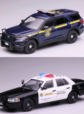 1:64【安妮】596探险者 chp 白熊 高速巡警合金模型