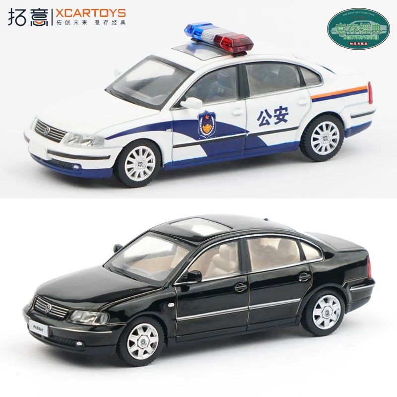 拓意1/64合金仿真民用大众三厢轿车摆件五代帕萨特警用公安车模型