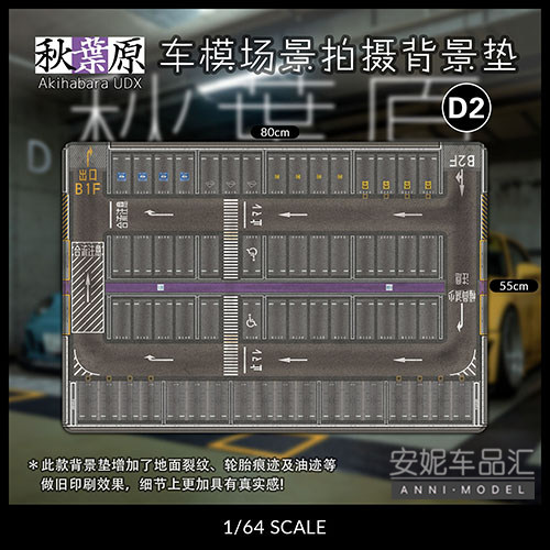 1/64场景垫TOMSC停车场鼠标垫地垫小汽车模型拍摄背景垫TLV风火轮