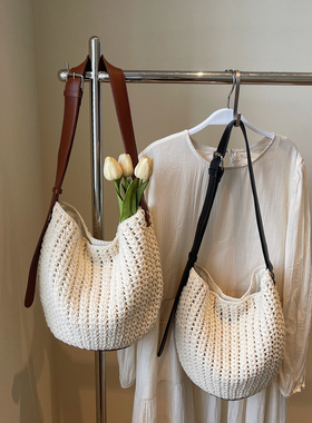 大包小众设计松弛感沙滩风镂空编织包托特包新款女包9477-C