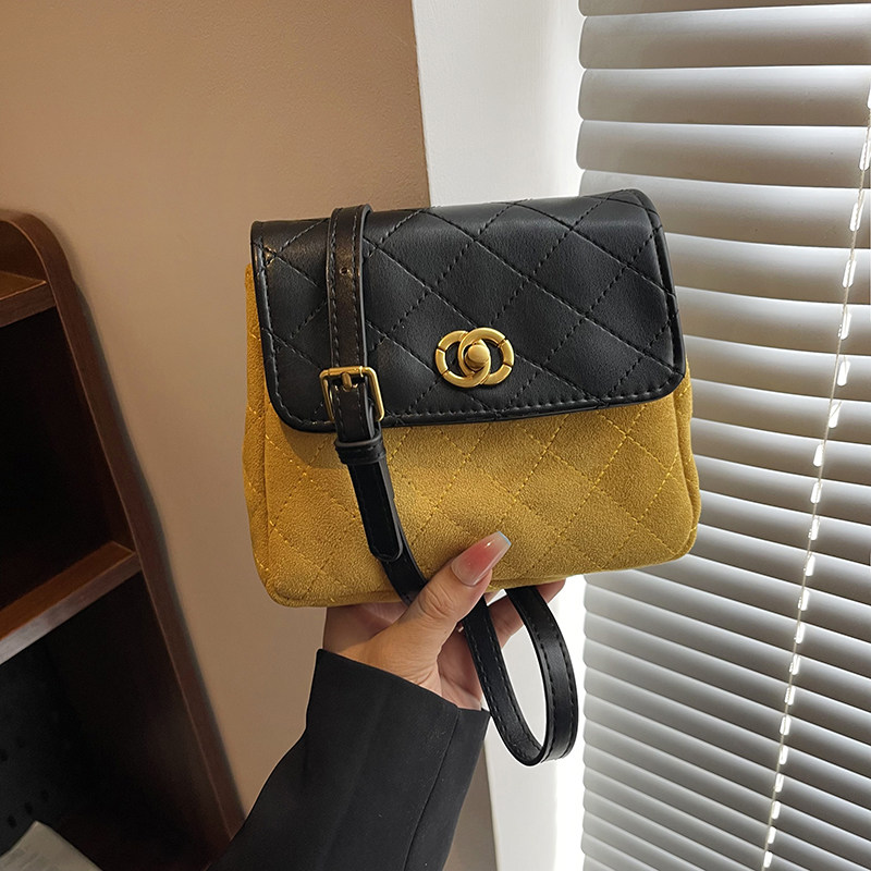 小香风包包2025秋季新款25A菱格单肩斜挎口盖包小方包