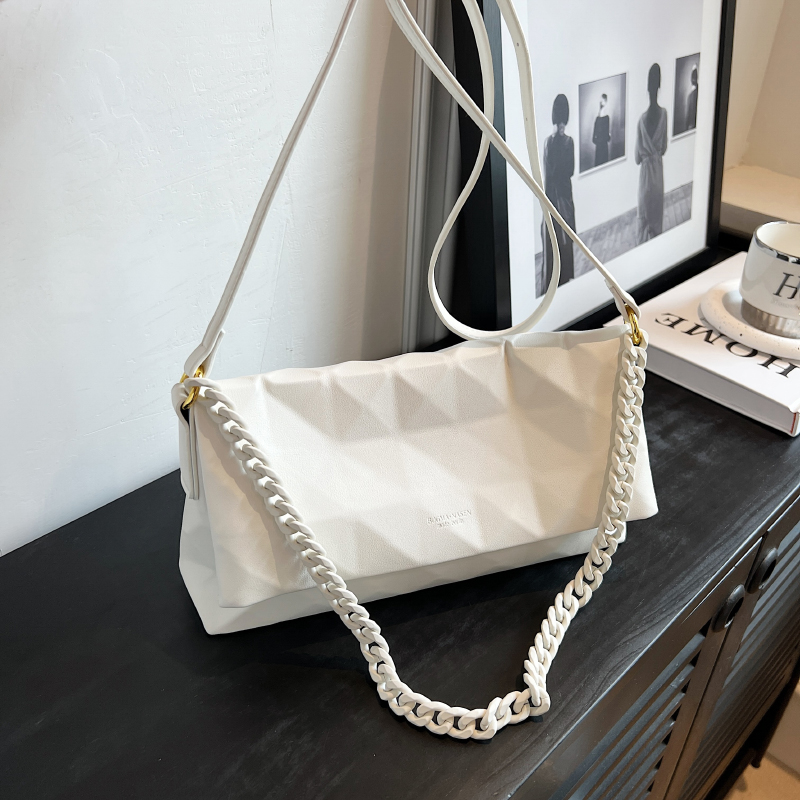 日韩链条菱格折叠腋下包女2025新款时尚简约质感单肩包斜挎手拿包