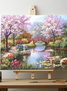 跨境一件代发数字油画批发无框Diy4050花卉wish亚马逊ebay装饰画