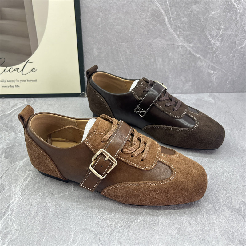 2026春季真皮复古风圆头系带德训鞋女休闲百搭皮带扣时尚工作单鞋,女鞋,牛津鞋/布洛克鞋/德比鞋,淘宝优惠券,粉丝福利购,淘宝优惠卷
