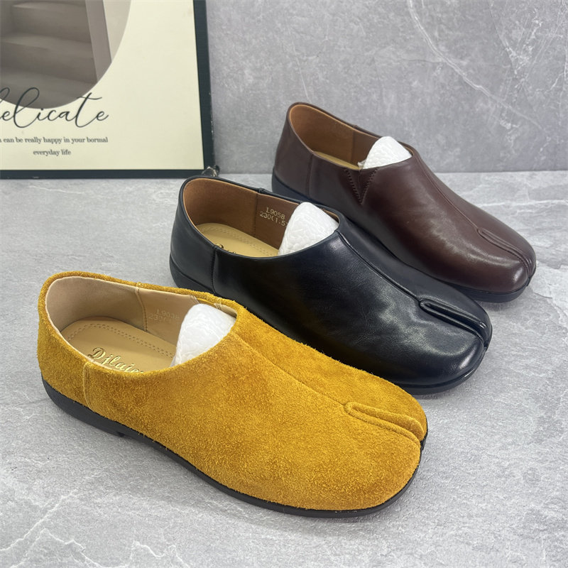 2026春季休闲真皮分趾深口单鞋女一脚蹬平底懒人鞋软底博肯豆豆鞋,女鞋,深口单鞋,淘宝优惠券,粉丝福利购,淘宝优惠卷