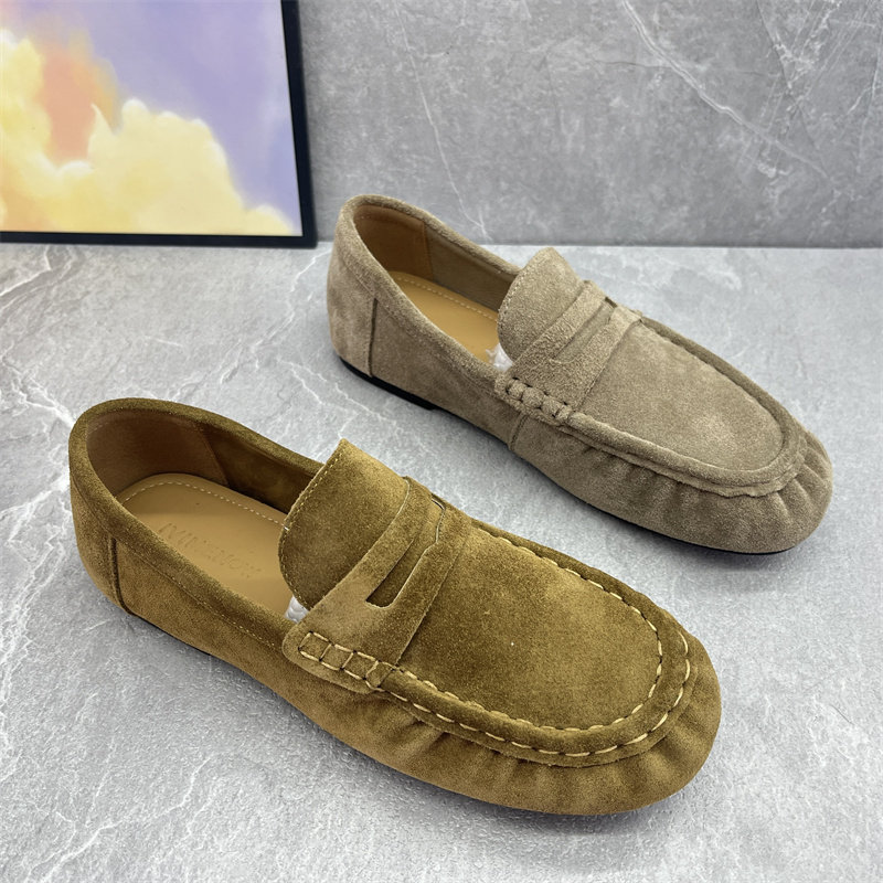 2026春季真皮英伦风反绒皮豆豆鞋女休闲一脚蹬懒人软底平底女单鞋,女鞋,乐福鞋（豆豆鞋）,淘宝优惠券,粉丝福利购,淘宝优惠卷