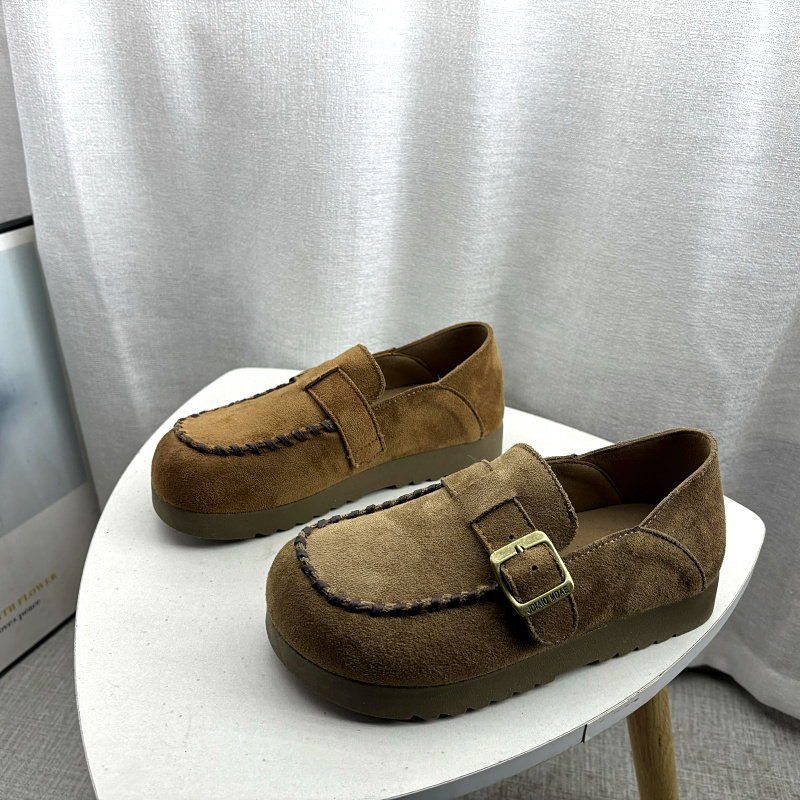 2026春季绒面时尚搭扣勃肯鞋女圆头一脚蹬豆豆乐福鞋休闲软底单鞋,女鞋,勃肯鞋/软木鞋,淘宝优惠券,粉丝福利购,淘宝优惠卷