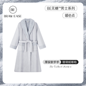 加绒加厚男士 BE珊瑚绒睡袍男冬季 长款 浴袍冬天情侣长袍秋冬睡衣女