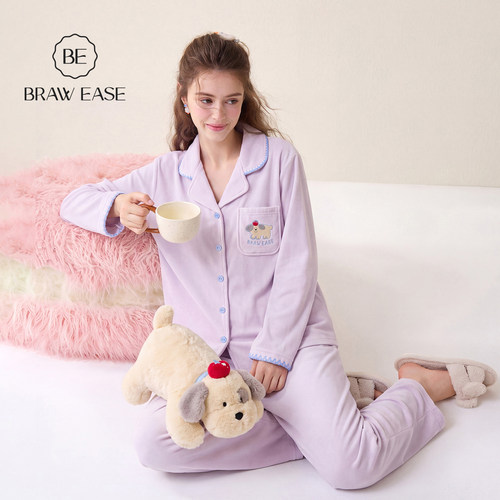 BE防静电睡衣女海岛绒冬新品