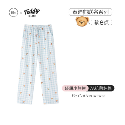 BE纯棉泰迪熊联名睡裤长裤女夏