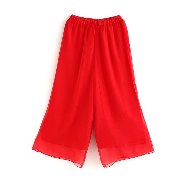 雪纺纱双层飘逸练功裤古典演出服