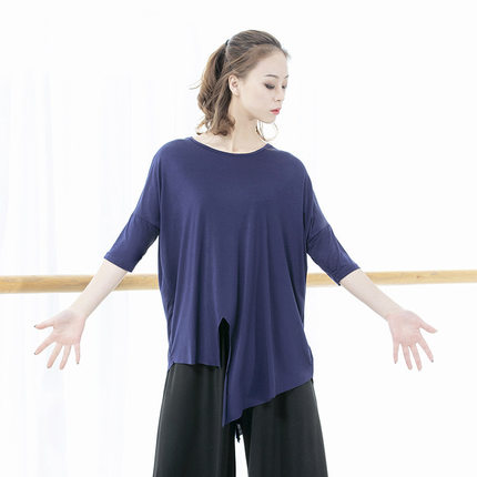 现代舞演出服装宽松男女同款练功服上衣基训莫代尔薄款夏练舞服