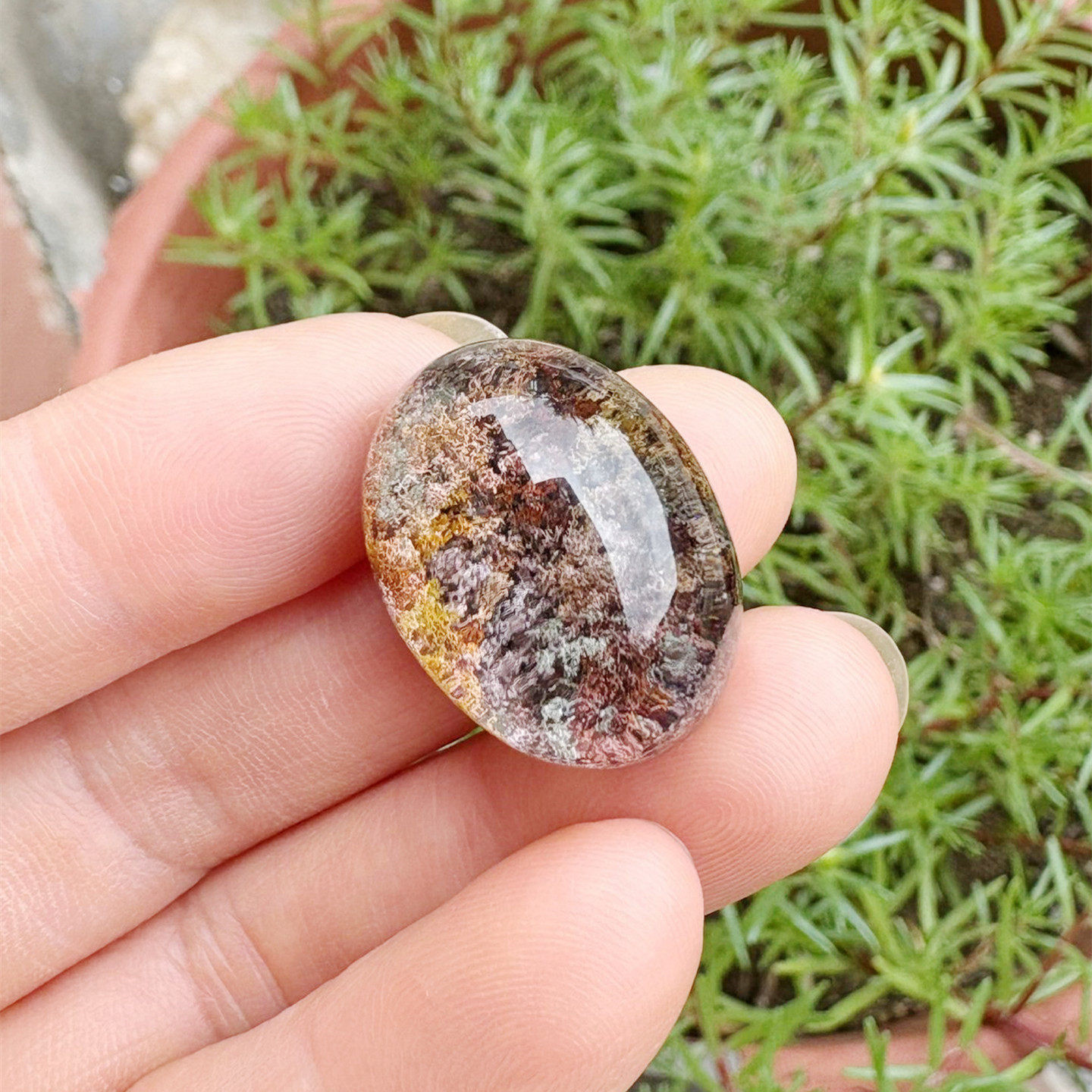 巴西花幽灵水晶蛋面饰品
