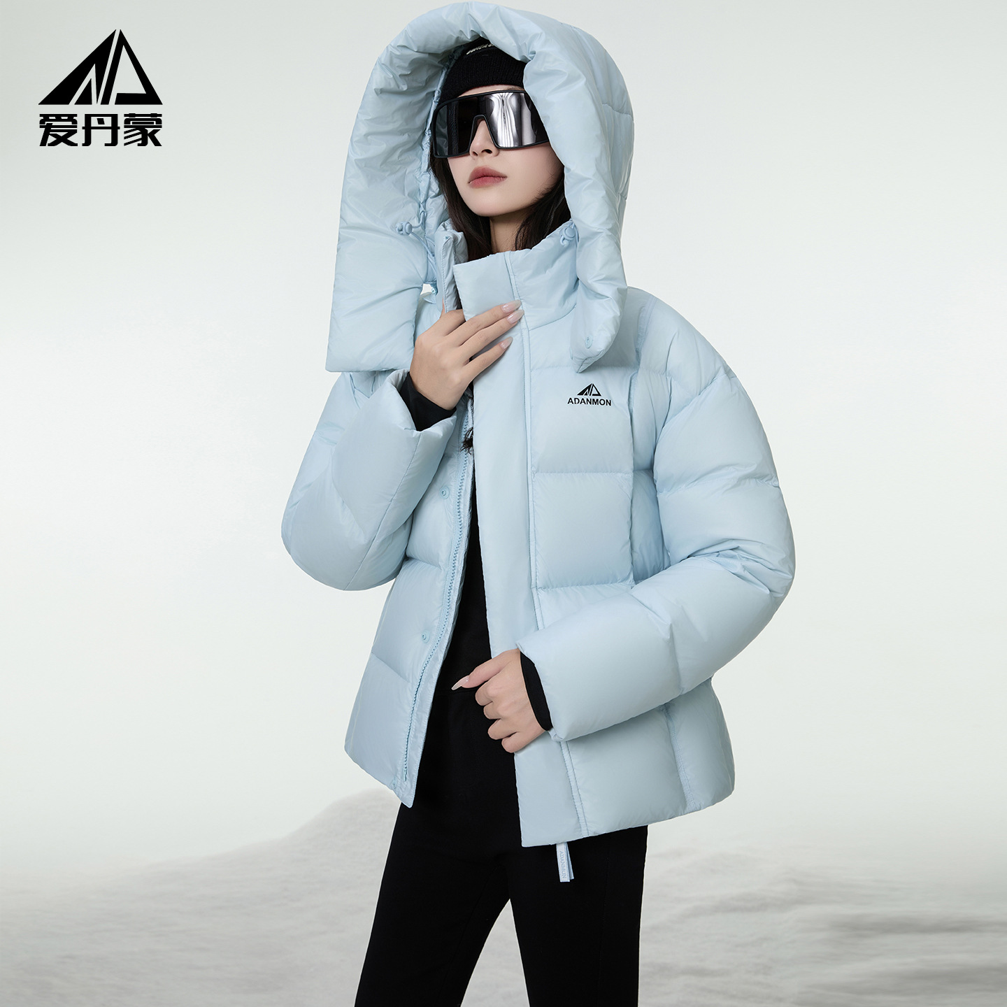 爱丹蒙泡芙羽绒服女短款2025年新款时尚宽松90白鸭绒冬季加厚外套