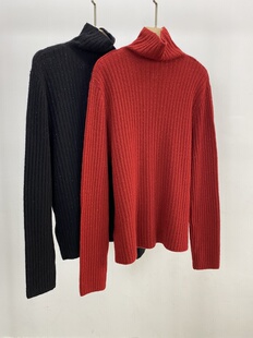 新年红高领烫钻羊绒衫女100纯山羊绒2026秋冬新款修身百搭打底衫