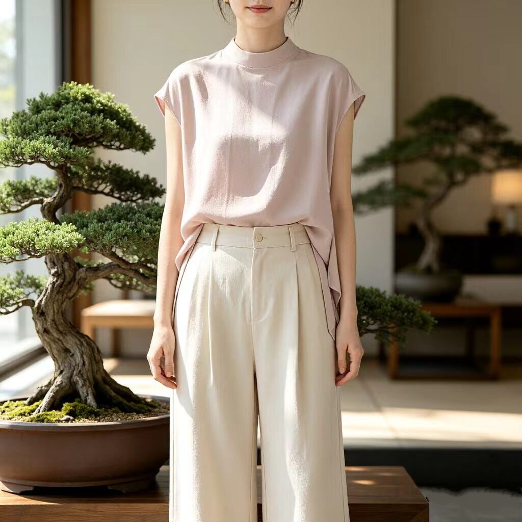 21姆米桑蚕丝建宏绉夏季女衬衫