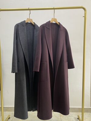 2025秋冬新款双面羊绒大衣女中长款宽松显瘦羊毛呢外套