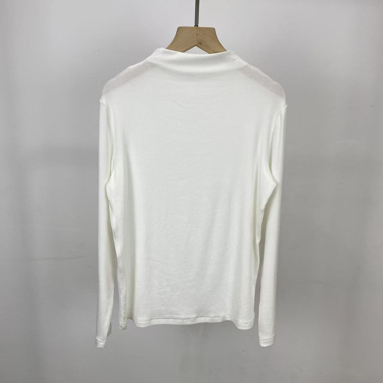 20羊毛冬日舒服内搭tee~小字母贝壳半高领T恤女弹力打底衫